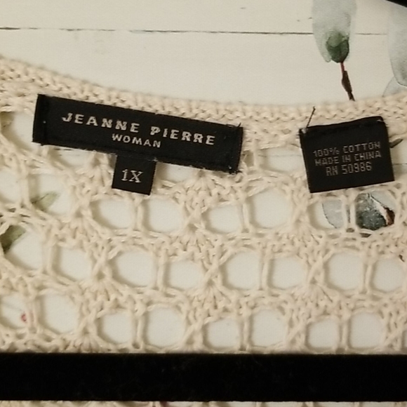 Jeanne Pierre V Neck 100% Cotton Crochet Cover Up - Picture 4 of 12